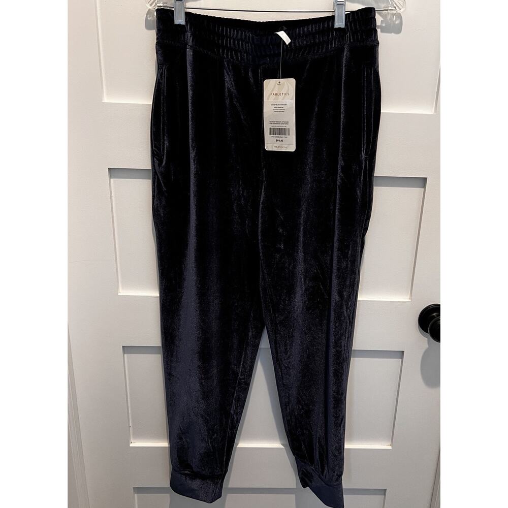 Fabletics Women's Luxe Daria Velour Drawstring Joggers Deep Navy M / 8 New